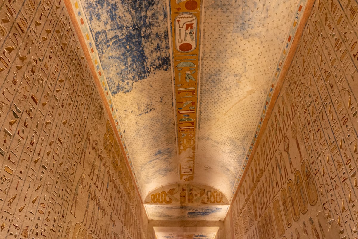 Corridor of a hypogeum in Luxor's Valley of the Kings