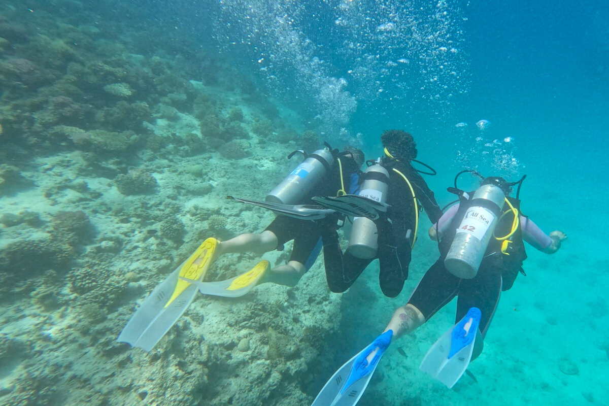 Plongeurs en Mer Rouge à Hurghada