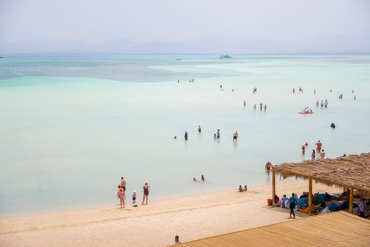 Vue sur la plage d'Orange Bay d'Hurghada