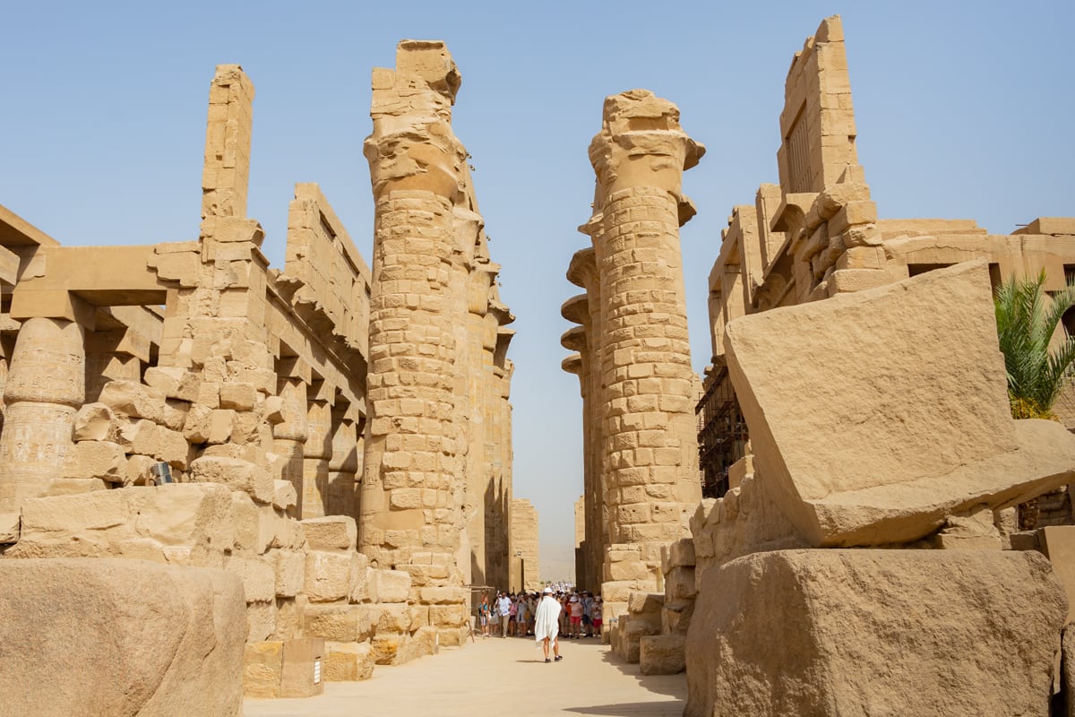 View of the hypostyle hall of the Karnac temple