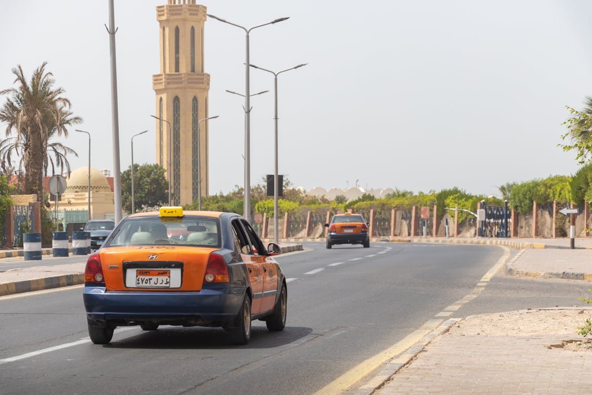 Cabs on an avenue in Hurghada